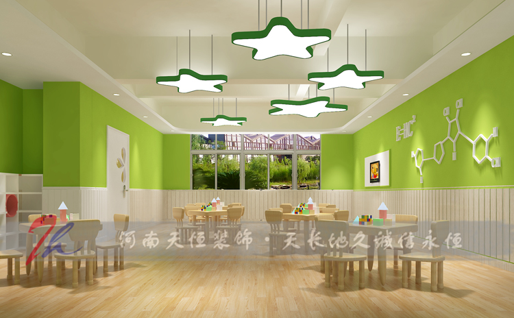 幼儿园的室内外环境对于儿童的成长和日后的发展都有极强烈的影响,所以幼儿园室内外的设计装修工作要引起重视。那幼儿园装修吊装可以选择哪些图案?下面郑州专业幼儿园设计公司的小编来和您讲述一下。 一、蓝天白云 幼儿园设计装修要万变不离其宗,体现出童趣感,无论是墙面、地板,大多要粘贴壁纸或者采用3d动画的形式来增强室内空间的趣味性。在幼儿园设计装修吊顶施工时,小编酌情建议选择蓝天白云,从心理学角度来说蓝天白云贴近自然,可以让人们心灵得到解放,可以与自然接触,有利于儿童的身心健康发展,而且还贴合儿童的审美。 二、花